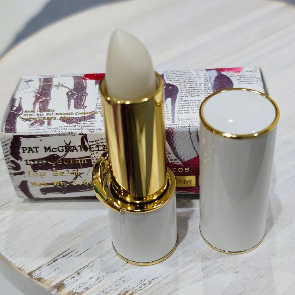 Pat McGrath ✦ Lip Fetish Clear Balm ✦ Gold White Tube 0.35oz NWT Italian Made
